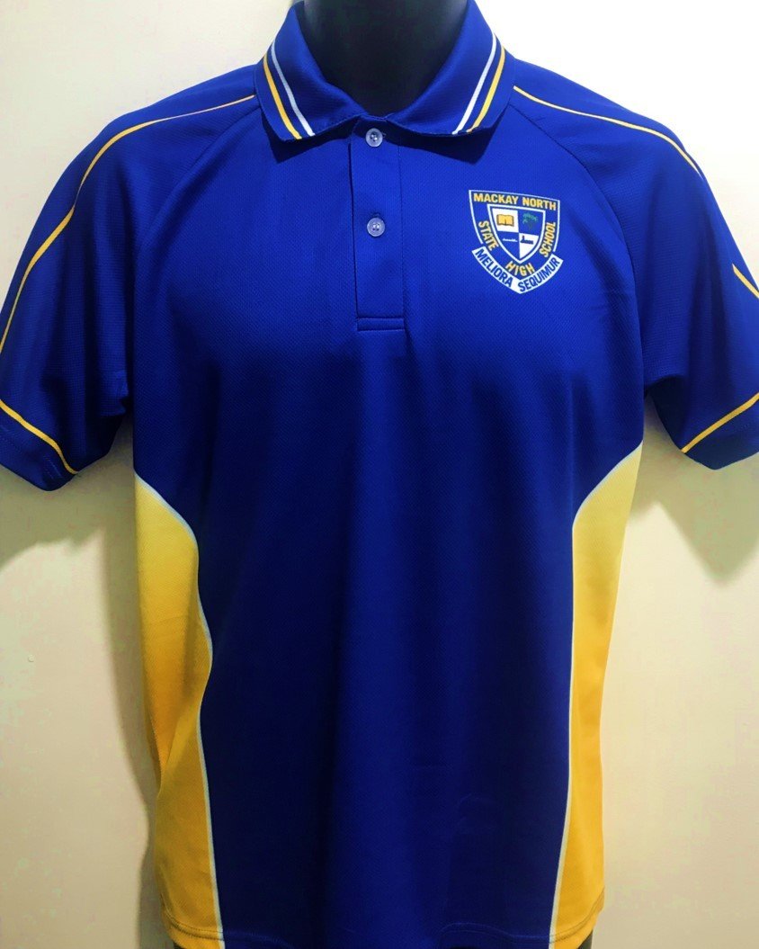 North High Senior Polo – Yellow Side Panel – Uniform Solutions